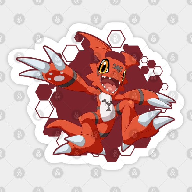 Guilmon Chibi Sticker by PRPrints